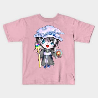 Happy cute elf sorcerer with D20 Kids T-Shirt